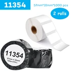 2 рулона, совместимый с dymo lw 11354 etiqueta 57 мм * 32 мм 1000 labelwriter 400 450 450 turbo impressora seiko slp 440 450