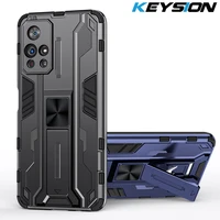 keysion shockproof aromr case for redmi note 11 5g 11 pro siliconepc stand phone back cover for xiaomi mi mix 4 poco m4 pro 5g