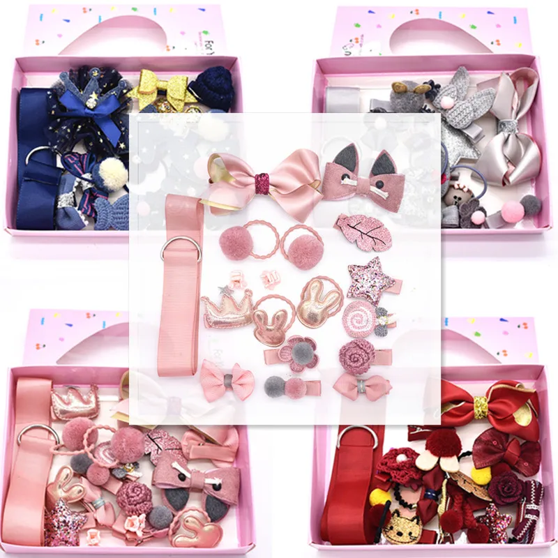 Детские Тканевые заколки для волос с бантом цветами аксессуары 18