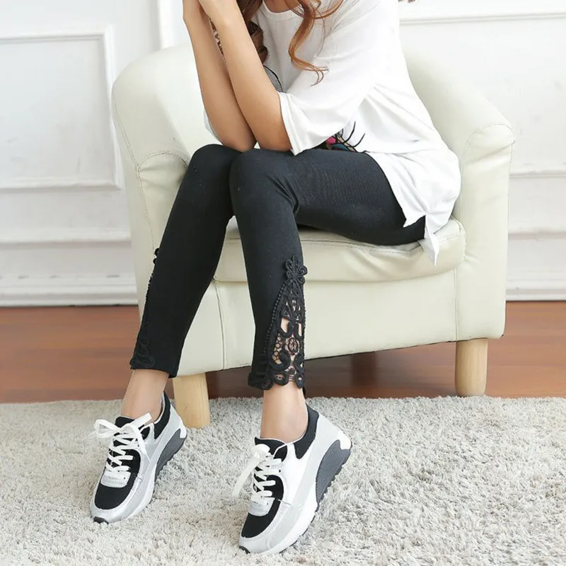 Женские леггинсы с кружевом 3 цвета|Легинсы| |