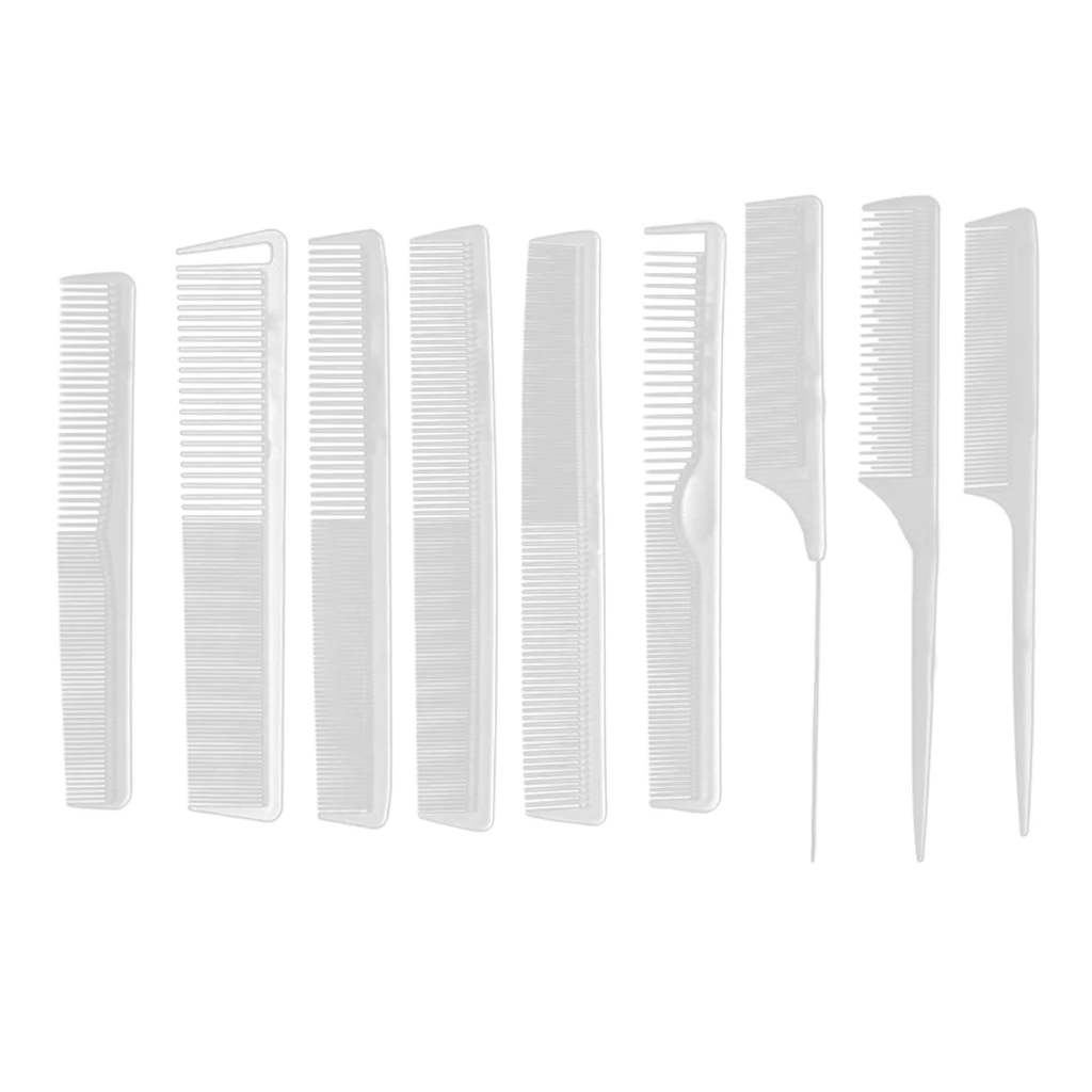 

White Hair Comb Set Anti-static Fine Comb Hairdressing Barber Comb for Cutting and Hair Styling Sectioning Highlight Comb