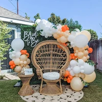 yayazi 117pcs 51012 inch retro apricot color matte orange latex balloon garden arch kit wedding decor bachelor party supplies