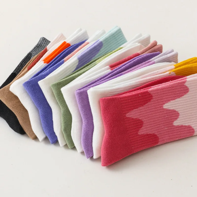 Женские хлопковые носки индивидуальные градиентные цветные чулки с принтом для