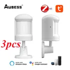 3 шт.лот Aubess Tuya ZigBee PIR-датчик с подставкой для ног, датчик движения, датчик движения человеческого тела с функцией защиты от белого света
