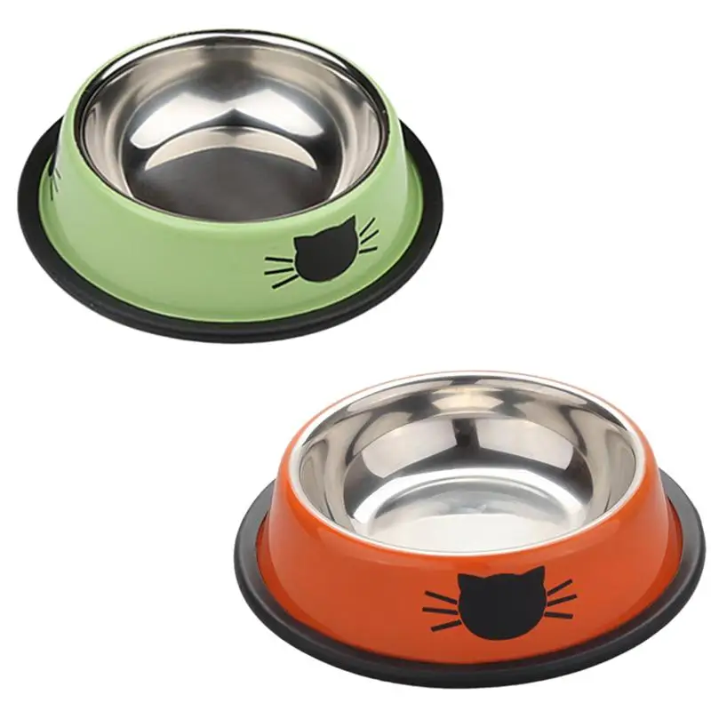 2 шт. миски для кошек домашних животных из нержавеющей стали функциональные