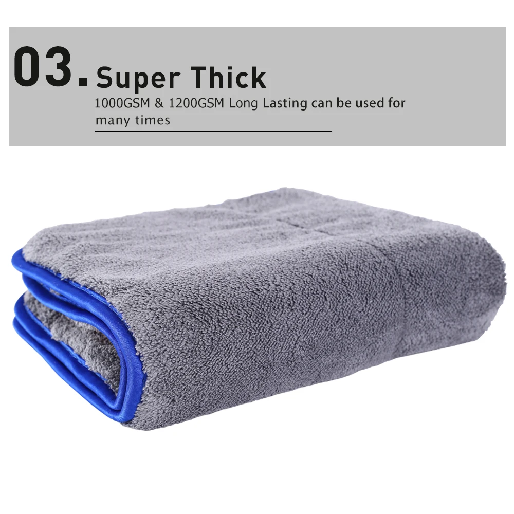 Полотенце для автомойки 1000GSM микрофибра автомойка ткань супер толстая плюшевая