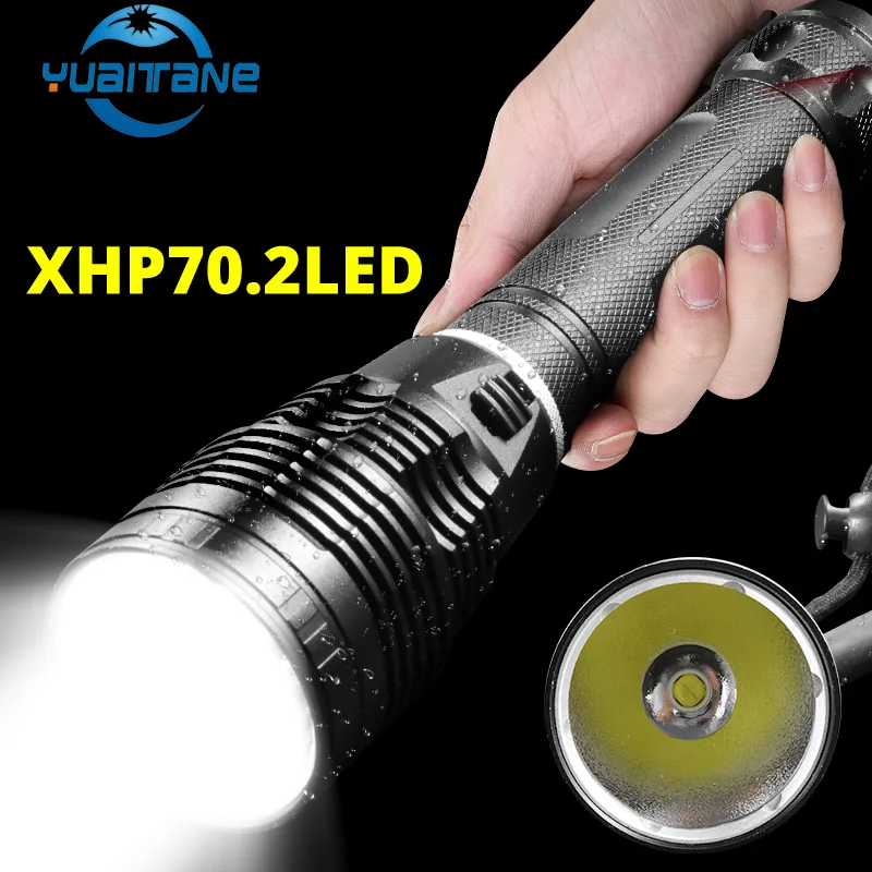 Супер мощный фонарь для дайвинга XHP70.2 IPX8 профессиональный с высокой степенью