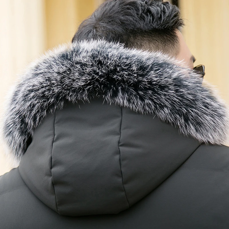 Мужской теплый пуховик Parker новая куртка на белом утином пуху размера плюс 5XL 6XL 7XL