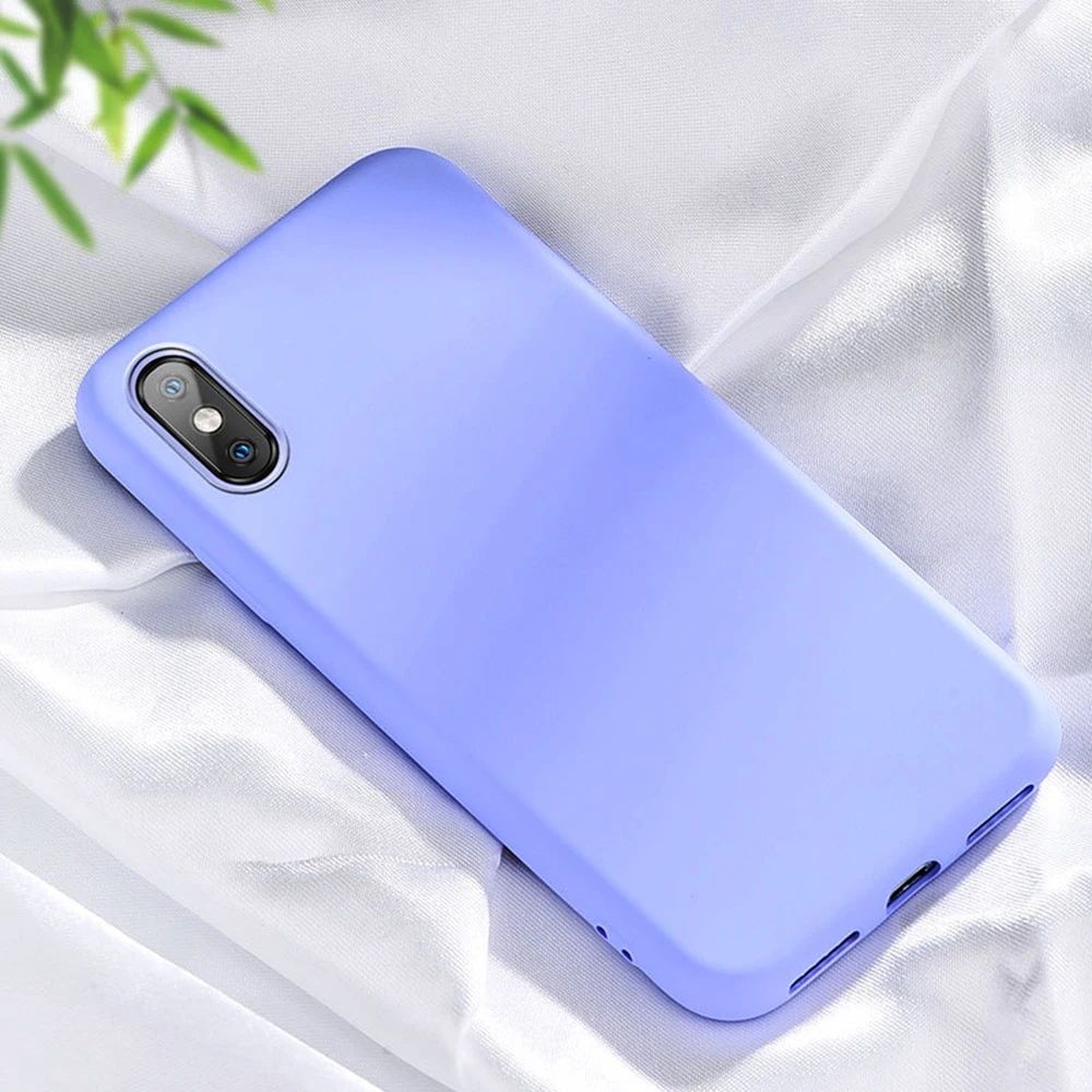 Жидкий однотонный чехол для телефона iPhone X XS Max XR 6 6s 7 8 Plus силиконовый ультратонкий