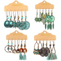 multiple ethnic round dangle drop earrings for female fashion womens earrings sets ornament charm jewelry accessories