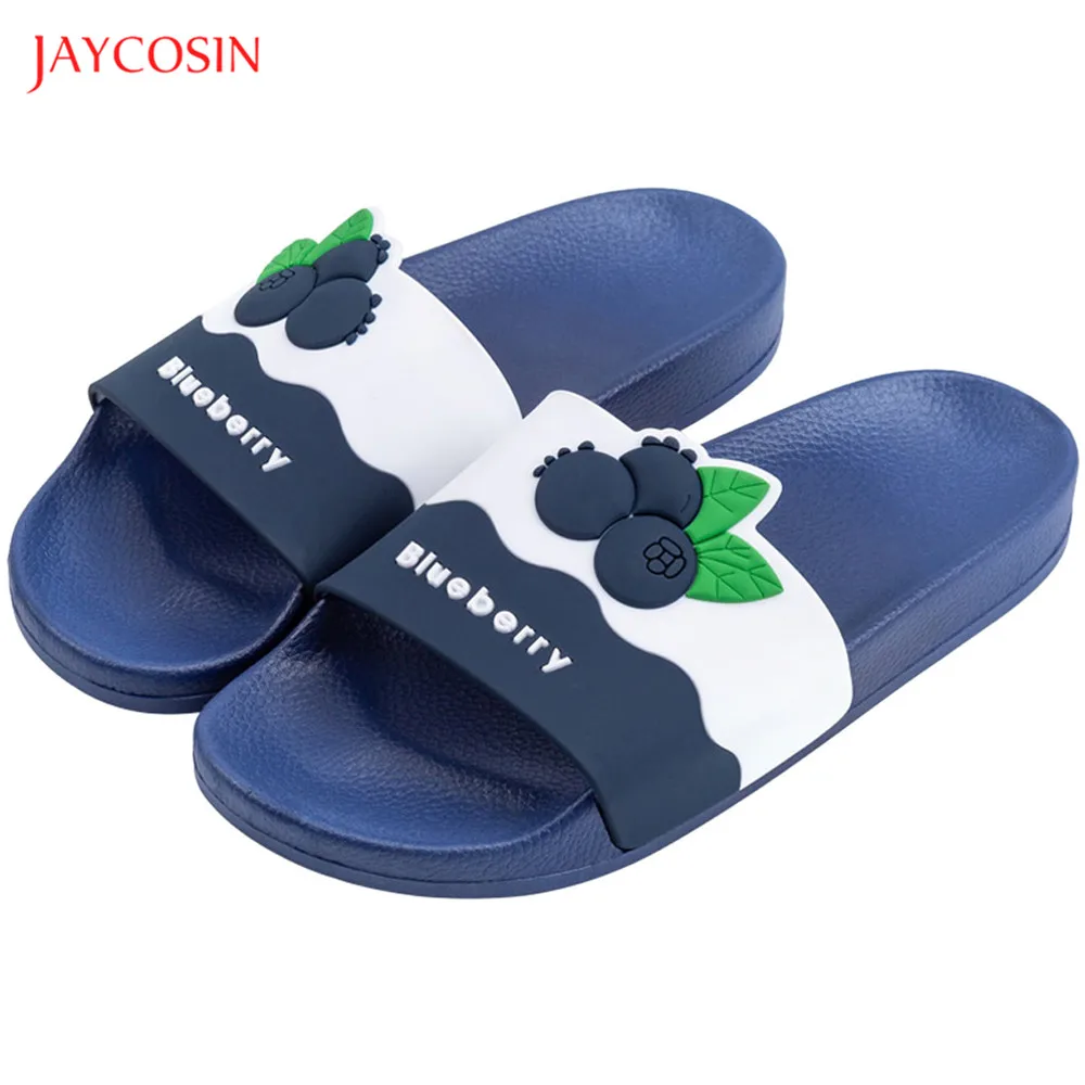 Сланцы Jaycosin женские летние шлепанцы с мультяшным принтом бананы мягкая Уличная