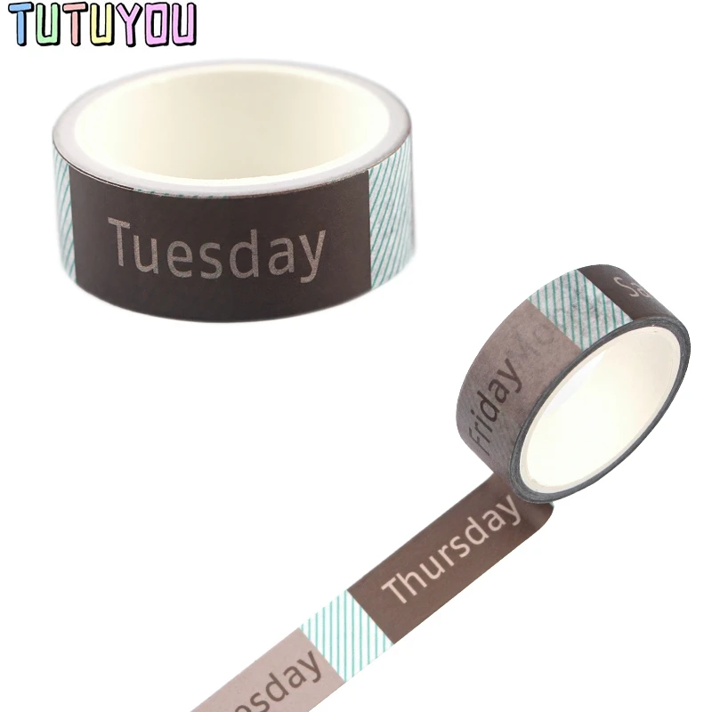 

PC511 Week Washi Tape Set Adhesive Tape DIY Decoration Sticker Scrapbooking Diary Masking Tape Stationery Supply