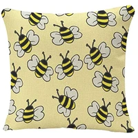 yggqf decorative throw pillow covers cute cartoon yellow bumble bee pillow case square cushion cover for sofa couch bed car