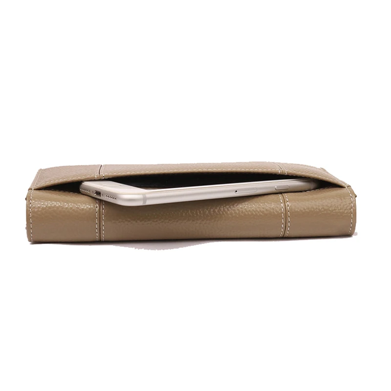 Женский кошелек с длинной пряжкой из воловьей кожи клатч тремя отделениями для