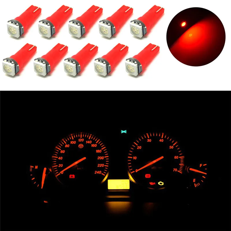 Светодиодные лампочки T5 5050 1SMD прочные светсветильник Ники по выбору 10 шт.