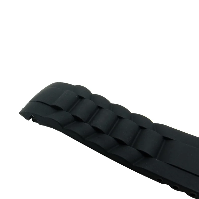 

16mm 18mm 20mm 22mm 24mm 26mm Silicone Rubber Diver Silicone Arc Watch Strap With Folding Stainless Steel Clasp Buckle DIY Strap