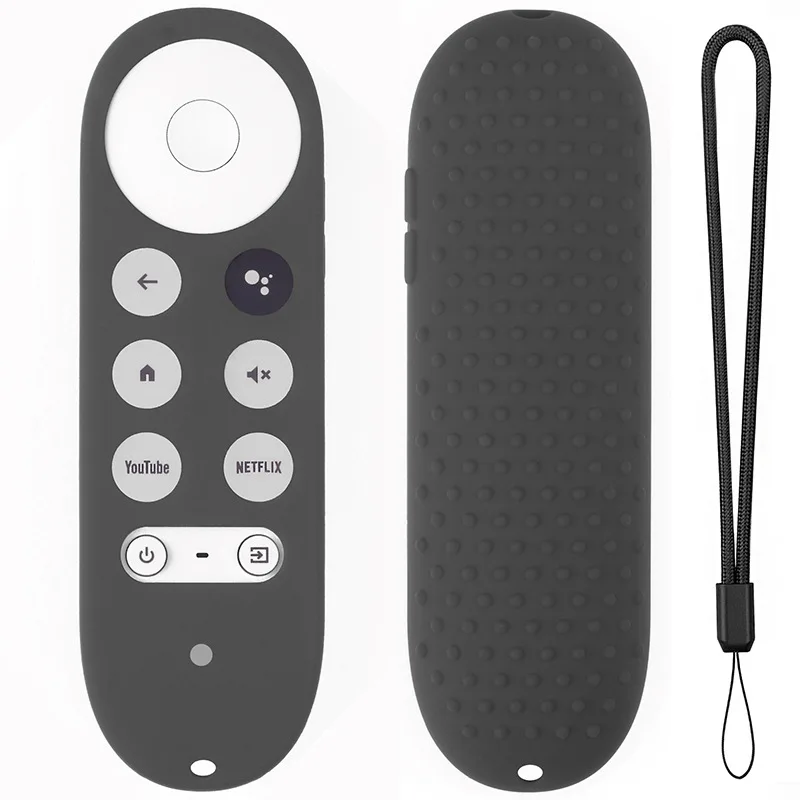 

Protective Cover For Chromecast Shockproof Silicone Cases For Google TV 2020 Voice Remote Anti-Lost Shell With Lanyard 13 Colors
