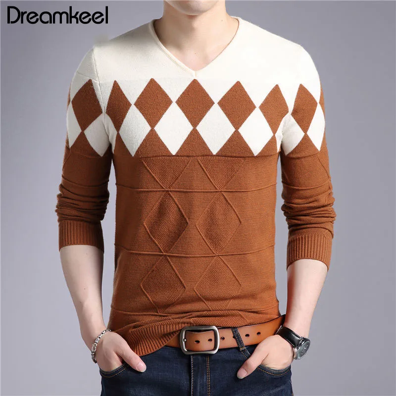 Кашемировый шерстяной свитер для мужчин Осень-зима 2019 облегающие пуловеры