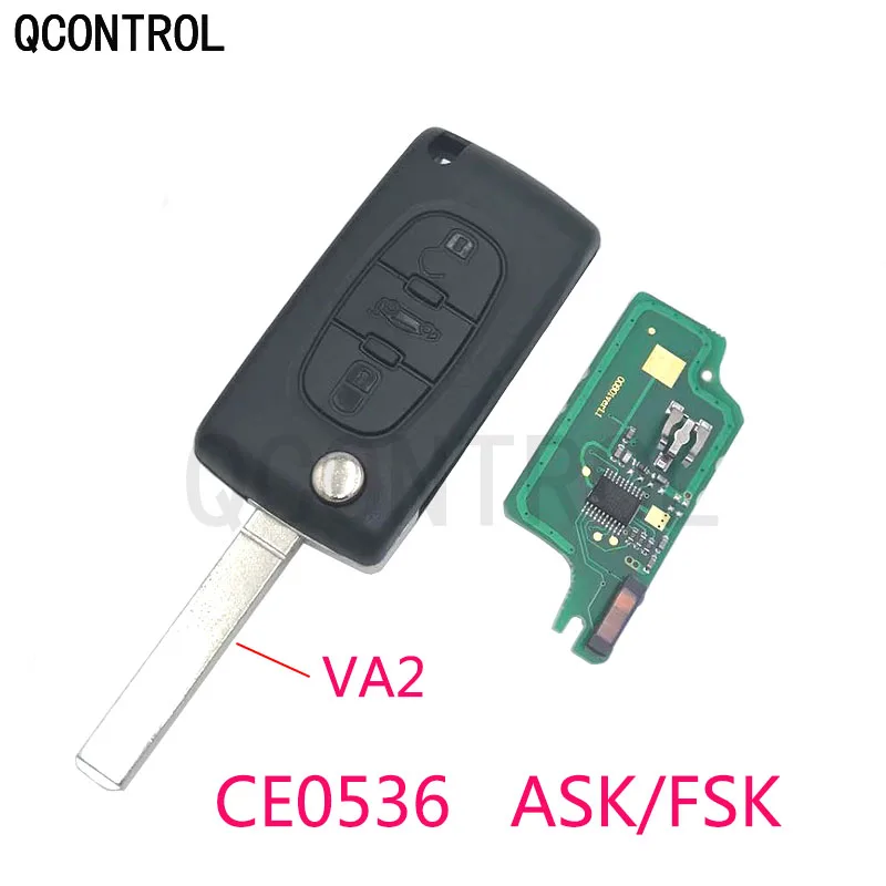 QCONTROL 3 кнопки автомобильный фрицид 46 чип для PEUGEOT 207 208 307 308 408 Partner ID46 CE0536 ASK/FSK 433 МГц