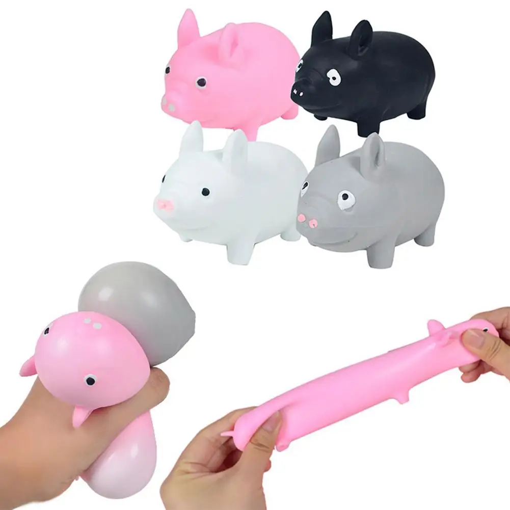 

Pink Pig Stress Relief Toy Hand Pinch Elasticity Sensory Fingertip Toy Innovative Hand Grip Pig Toys Anxiety Stress Relief Dec
