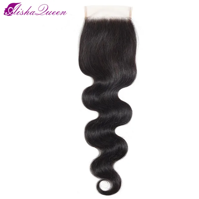Peruvian Human Hair Closure 4*4 Lace Closure Body Wave swiss Lace Closure 10-24 Inch Free Part Non-Remy Hair Weaving 1