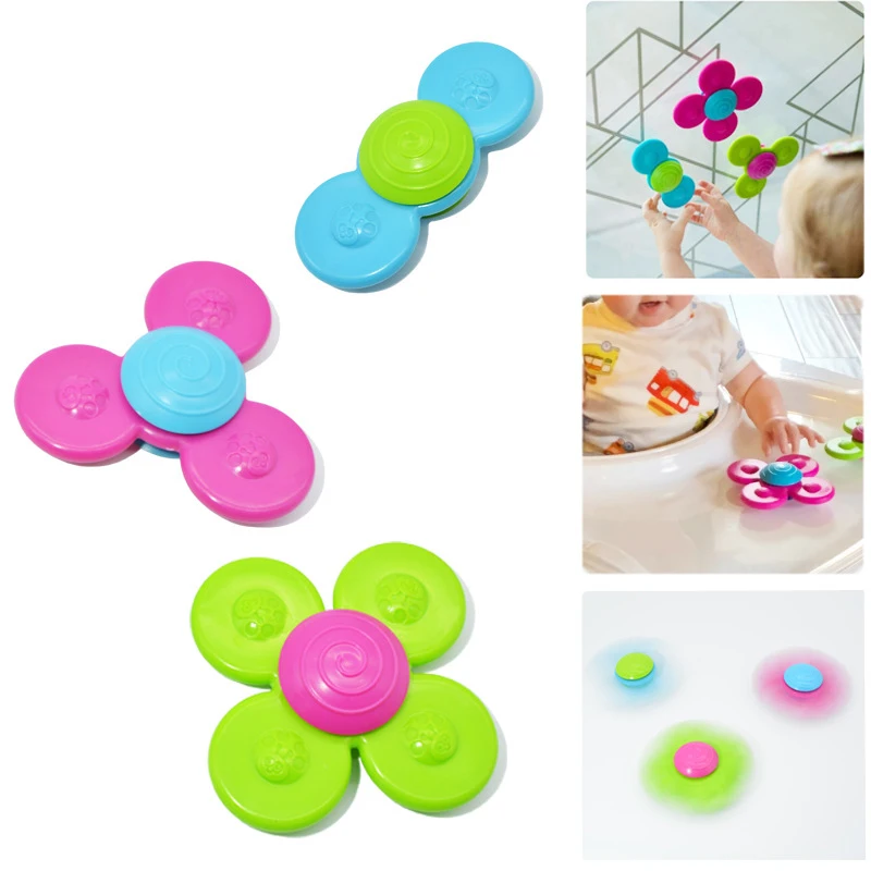 

Children Classic Funny Kids Toys Cute Cartoon Insects Suction Cup Spinner Toy Baby Rattle Spin Top Bath Toys For Children