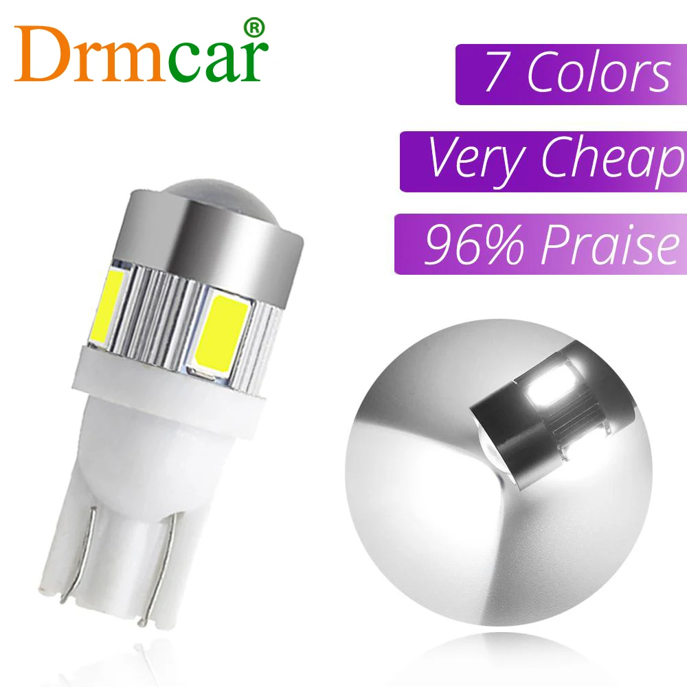 2X T10 Led W5W 6SMD 5630 запасной светильник с сигналом поворота боковой габаритный фонарь