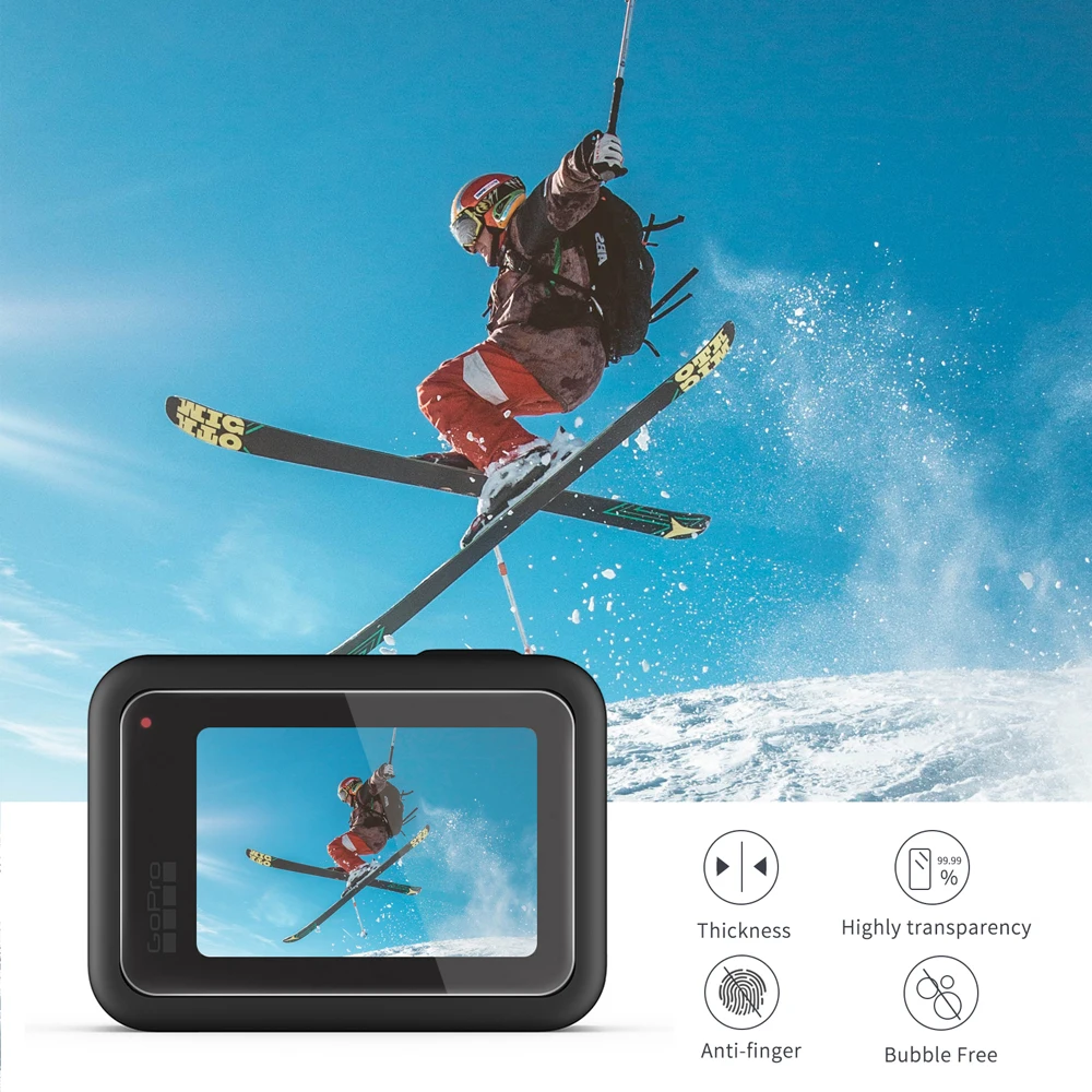 Защитное стекло SHOOT закаленное для камеры Gopro Hero 8 Blcak ЖК-экран защитная пленка GoPro
