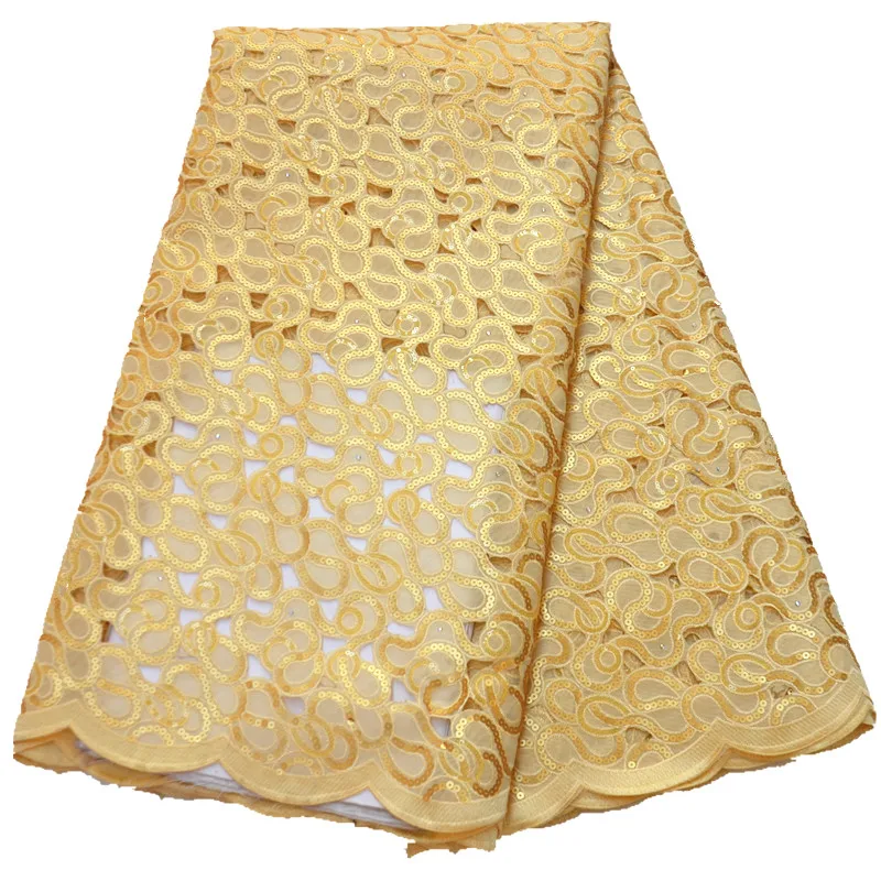 

New African Lace Fabric High Quality Lace 2021 Organza Lace With Sequins For Women Wedding Dress 5Yards