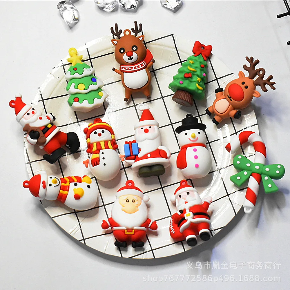 

New Christmas Series Santa Claus Snowman Keychain Diy Keychain Accessories Three-dimensional Christmas Tree Elk Bag Pendant