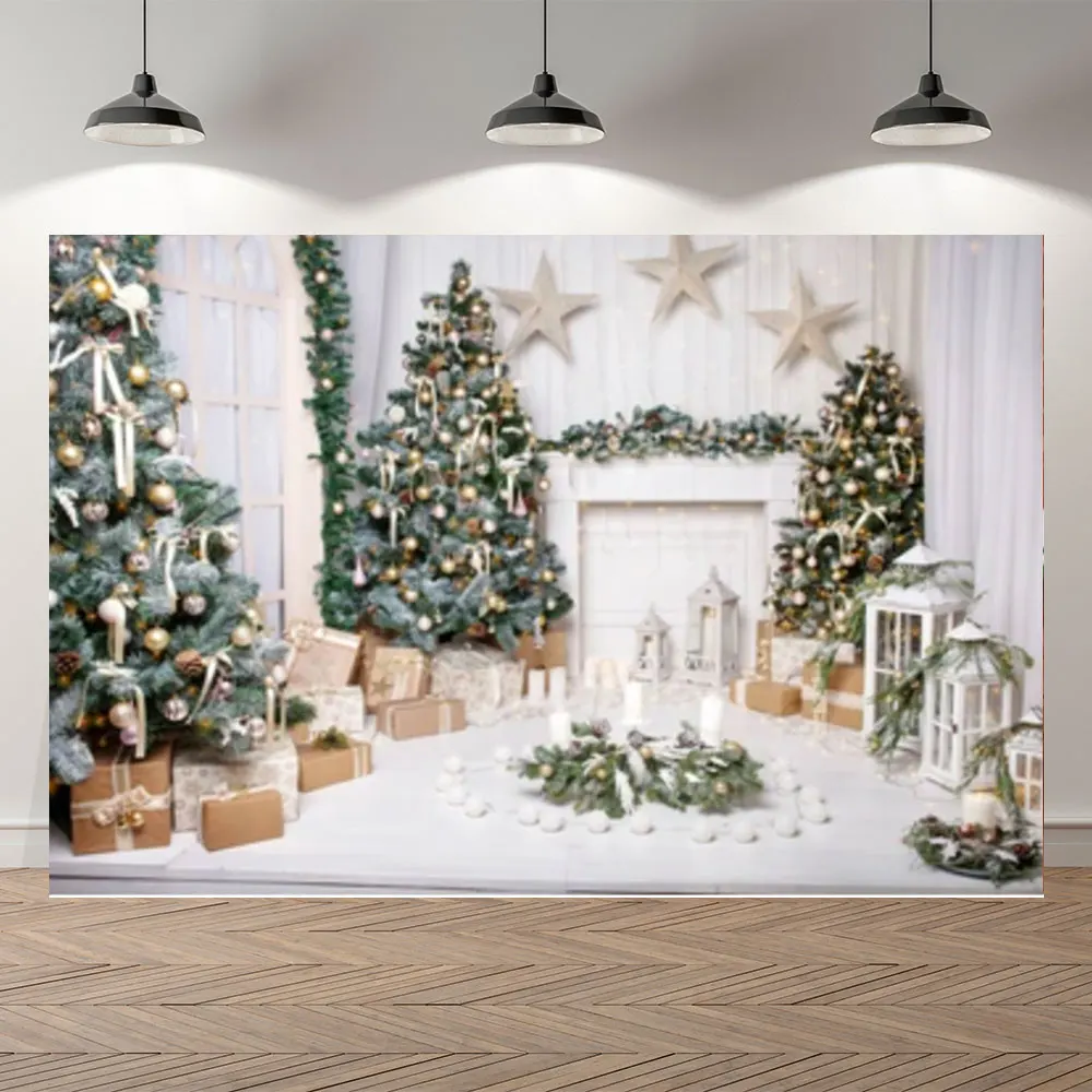 

NeoBack Christmas White Snow Forest Trees Landscape Photography Background New Year Photographic Backdrops Banner Photo Studio