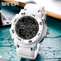 watches men digital watch white sanda sport watch 50m waterproof auto date relogio masculino digital military watches mens sport