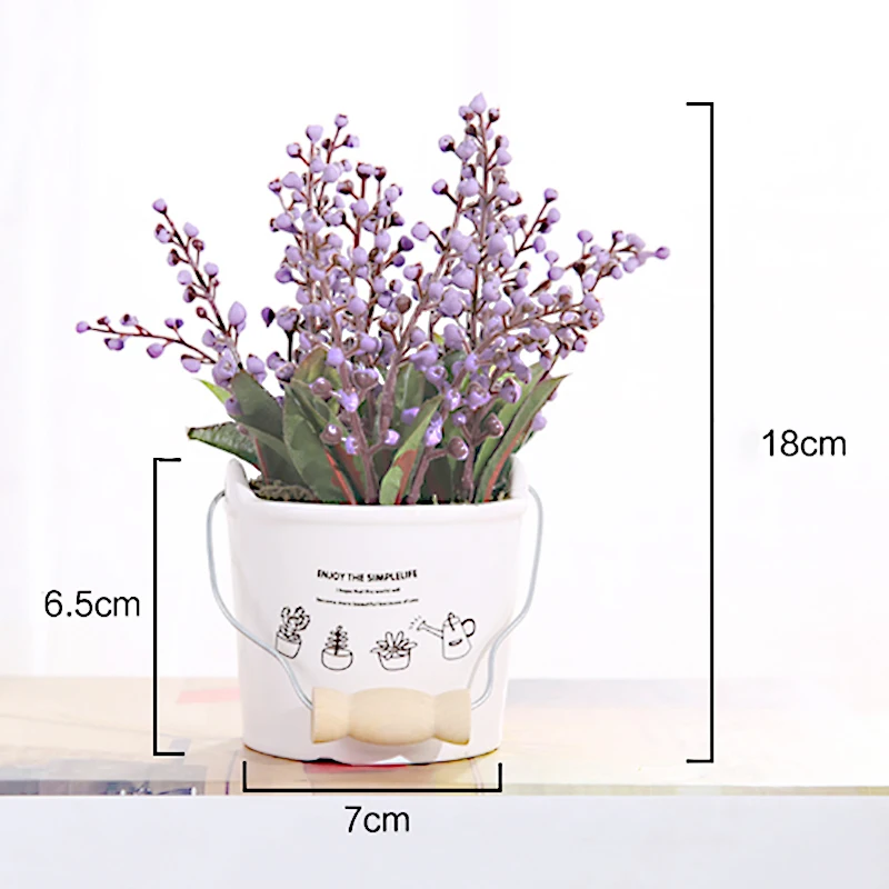 Erxiaobao имитация бонсай в горшках Convallaria искусственные растения с керамическим горшком бочонок помещен стол украшение гостиной