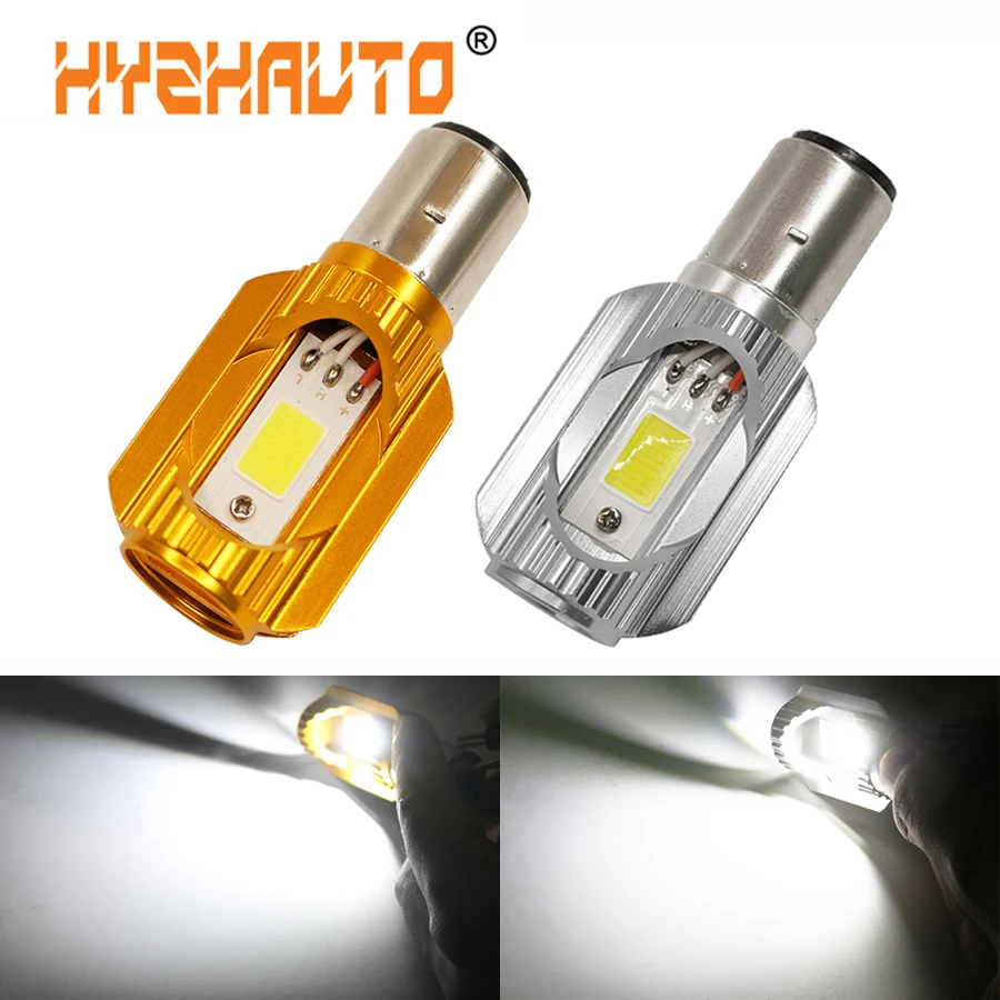 

Светодиодная фара для мотоцикла H6 BA20D COB, лампа для мопеда и скутера, белая, 6000K, дальнего и ближнего света, 12 В-80 В, 8 Вт, 1000 лм, 1 шт.