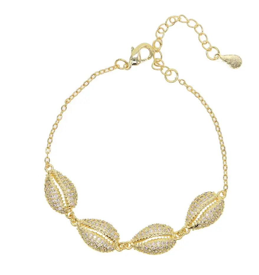 white cz bracelet Летнее пляжное модное женское сексуальное колье с золотым наполнителем, белое Радужное красочное миниатюрное дизайнерское ожерелье в виде раковины, ювелирное изделие - Окраска металла: white cz bracelet