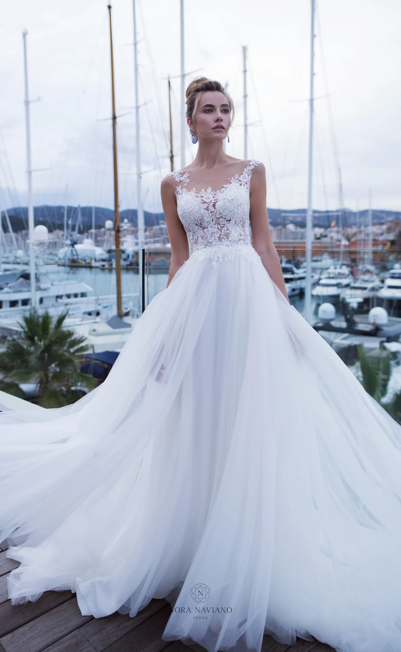 

Новое белое свадебное платье свадебные платья 2021 с вырезом лодочкой без рукавов ТРАПЕЦИЕВИДНОЕ кружевное Тюлевое свадебное платье со шлей...