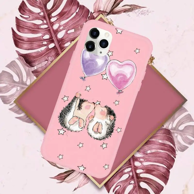 

cute cartoon animal funny Hedgehog Phone Case Candy Color for iPhone 11 12 mini pro XS MAX 8 7 6 6S Plus X SE 2020 XR