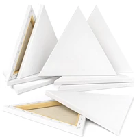 stretched canvas set of 2 triangle blank canvas on pine wood frame 100 cotton art supplies for acrylic pouring and oil painting