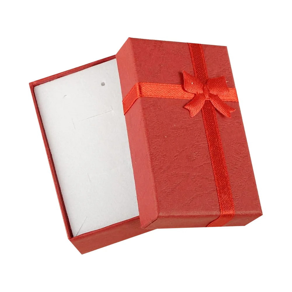 

8x5x2.5cm jewelry organizer Bowknot Heart Pattern Jewelry Box Colors Ring Earring Christmas Gift Boxes Packaging Display Boxes