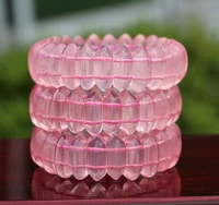 natural rose quartz pink mozambique star light bracelet jewelry stretch woman 21x9mm clear rose quartz rectangle beads aaaaa