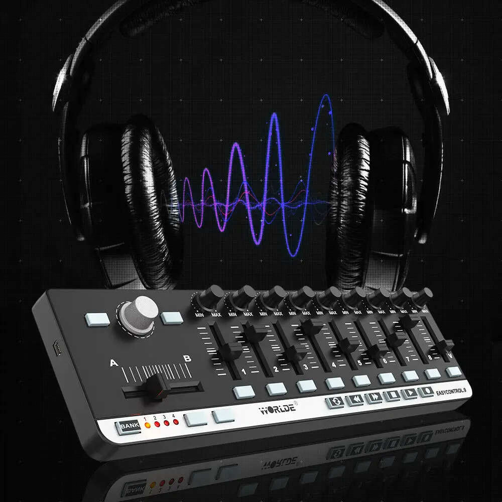 Worlde легкое управление. 9 Midi-клавиатура Управление группами Usb-кабель инструменты