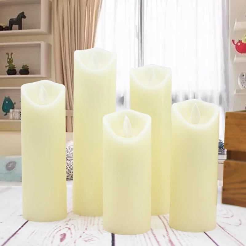 Беспламенные Свечи светодиодный свечи реалистичные перемещения набор из 5 цвета