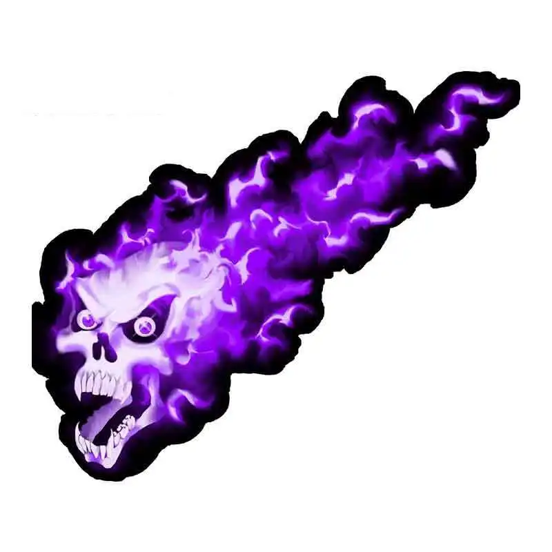 

13cm for Purple Flaming Skull Funny Car Stickers Waterproof Anime Vinyl JDM Bumper Trunk Truck Graphics