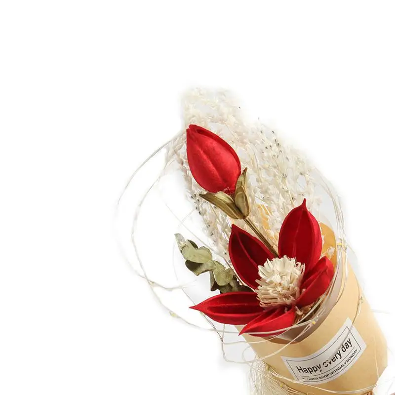 

LED Fairy Light Preserved Flower Decorative Lily In Glass Dome Home Party Decor