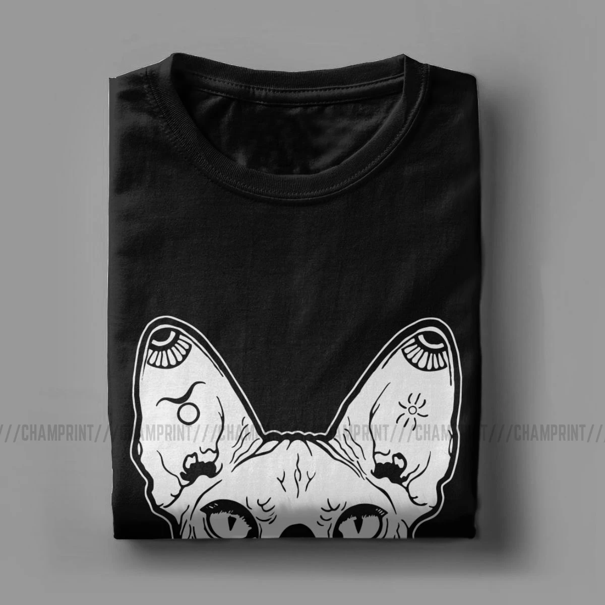 Сфинкс тату футболки мужские 100% хлопок Винтажная Футболка канадский голая кошка