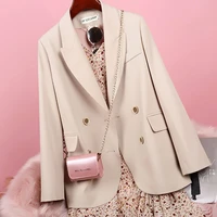 casual fashion short small suit jacket women spring and autumn 2021 loose double breasted small suit blouse