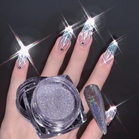 5g nail laser powder holographic powder laser silver flash chrome nail powder infiltrated shimmer gel nail decoration