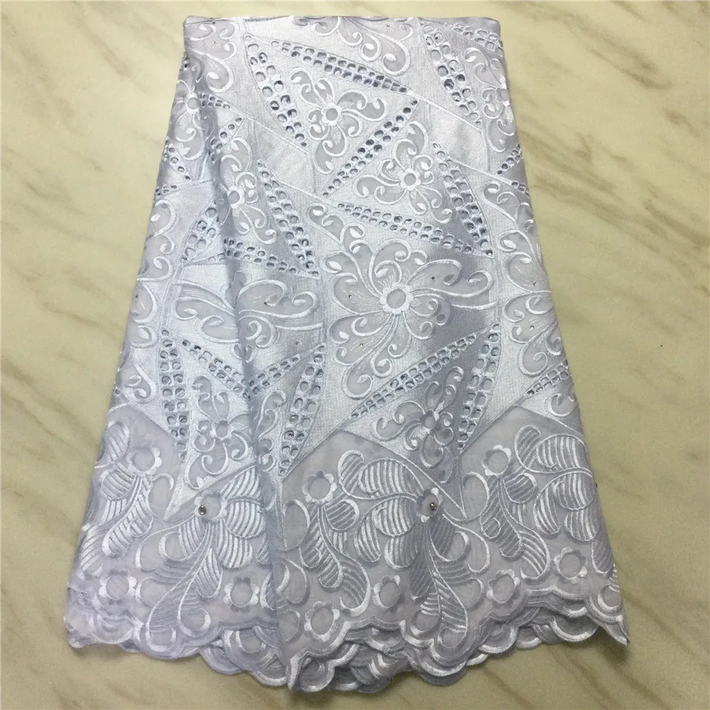 

White Swiss Lace Fabric High Quality Lace 2021 Swiss Voile Lace in Switzerland Cotton Voile Fabrics For Women Dress 5Yard