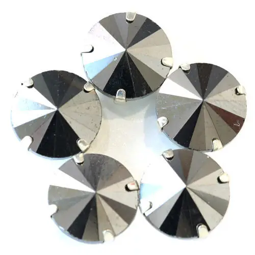 Hematite Круглый Rivoli много цветов пришить коготь стразы прозрачные стеклянные стразы круглые пришить стразы украшения для свадебного платья Y1770 - Цвет: Hematite