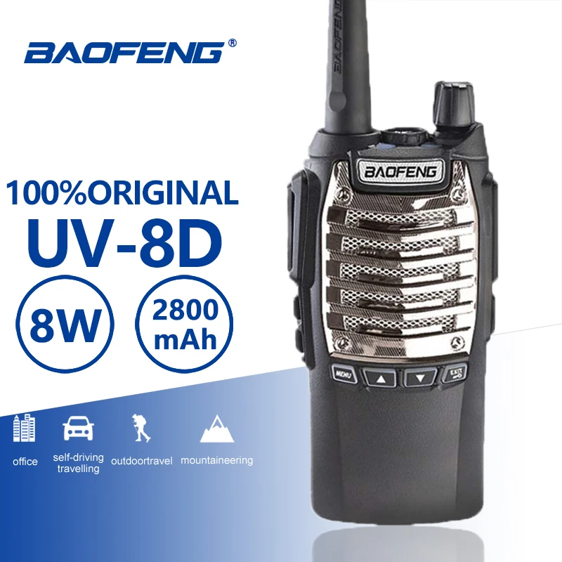 

Baofeng UV-8d Walkie Talkie 10 KM Long Range 8W Free Headset Powerful Portable Two Way CB Radio UV 8D Professinal Woki Toki UV8D